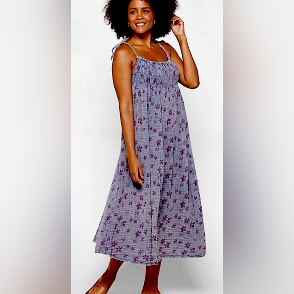 FREE PEOPLE  Lilac AZURE Boho Maxi/Midi Floral Dress - Picture 2 of 8